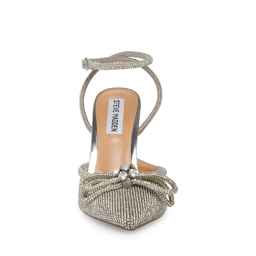 Tacones Steve Madden Viable-r Mujer Plateadas | ES HTE814